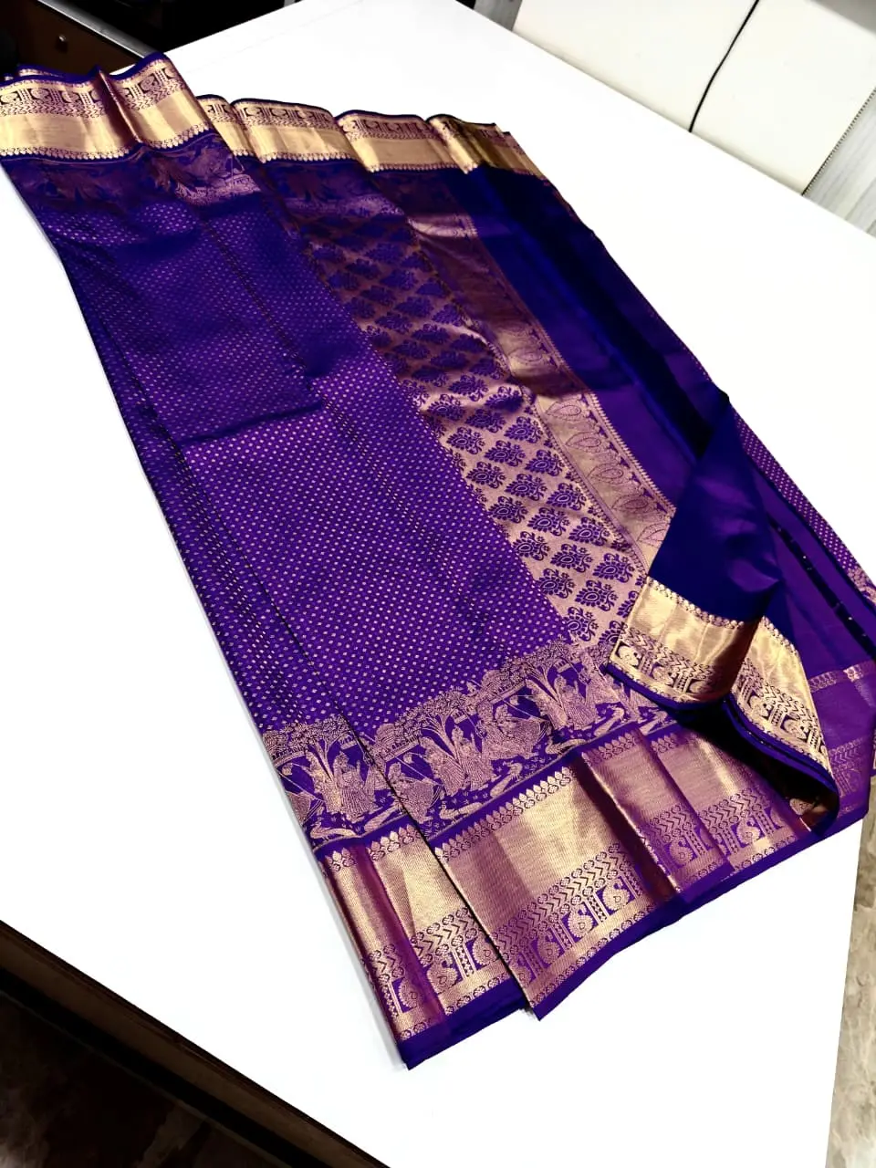 Elora Purple Woven Soft Silk Banarasi Saree